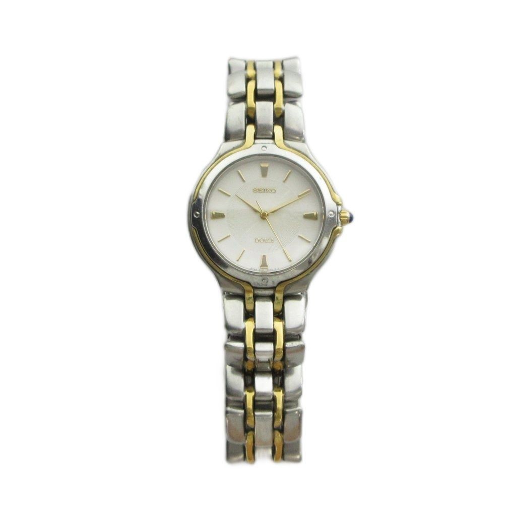 SEIKO 5E31 6010 DOLCE wristwatch quartz watch logo silver color GY18 MQ