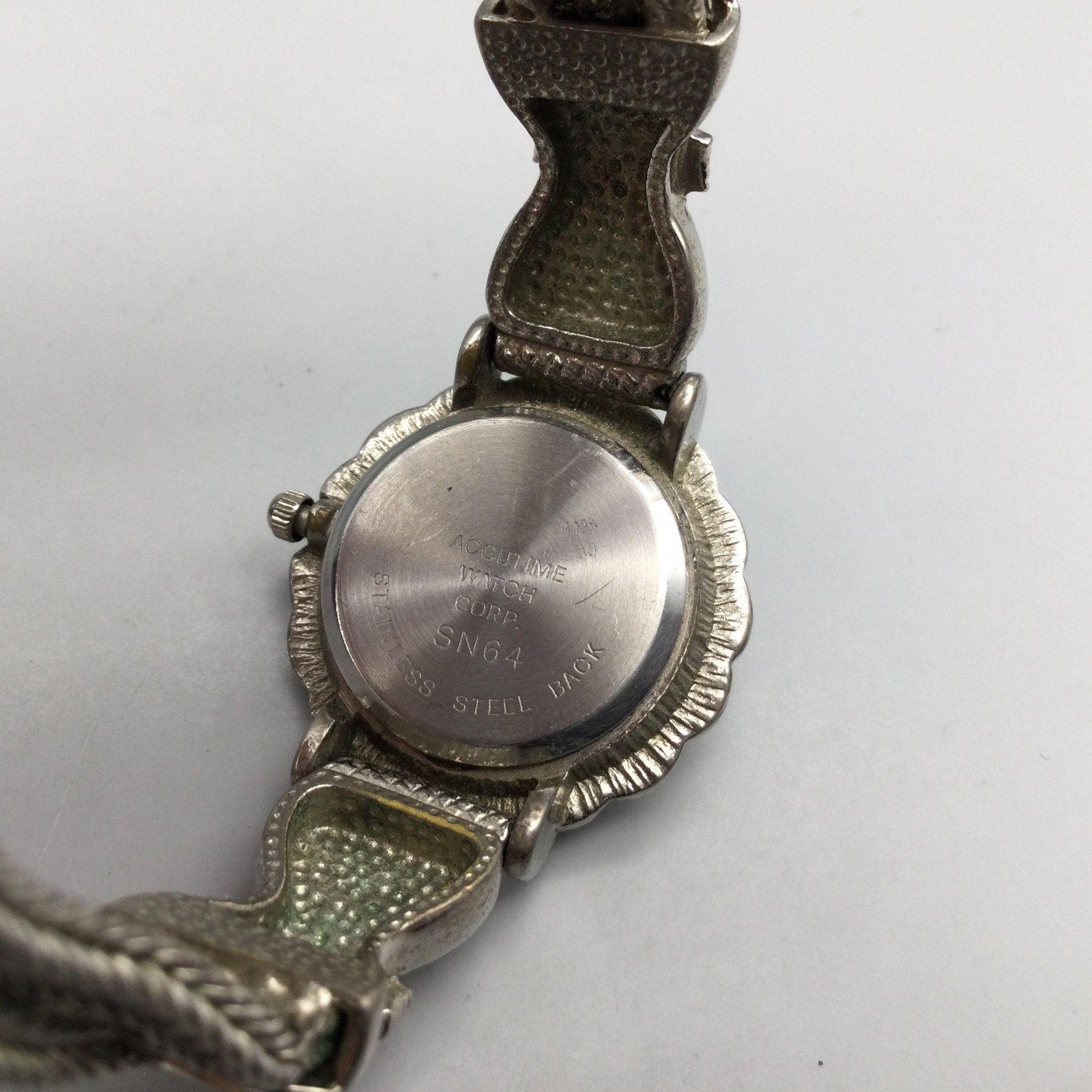 Mayfair Womens Watch 27mm White MOP Dial Silver Tone Marcasite New Battery 7.25″