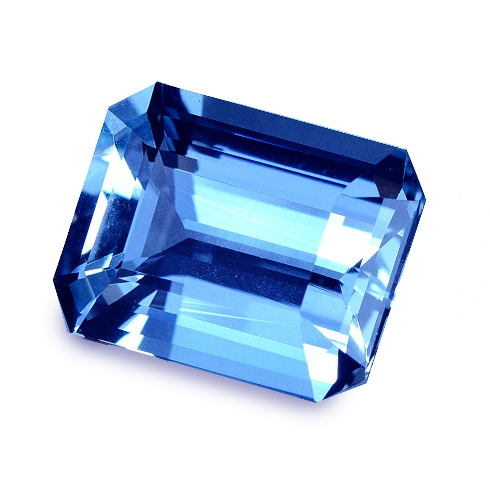5.59 Cts IGI Certified Mind Blowing Blue Emerald Cut Brazil Aquamarine FreeShip
