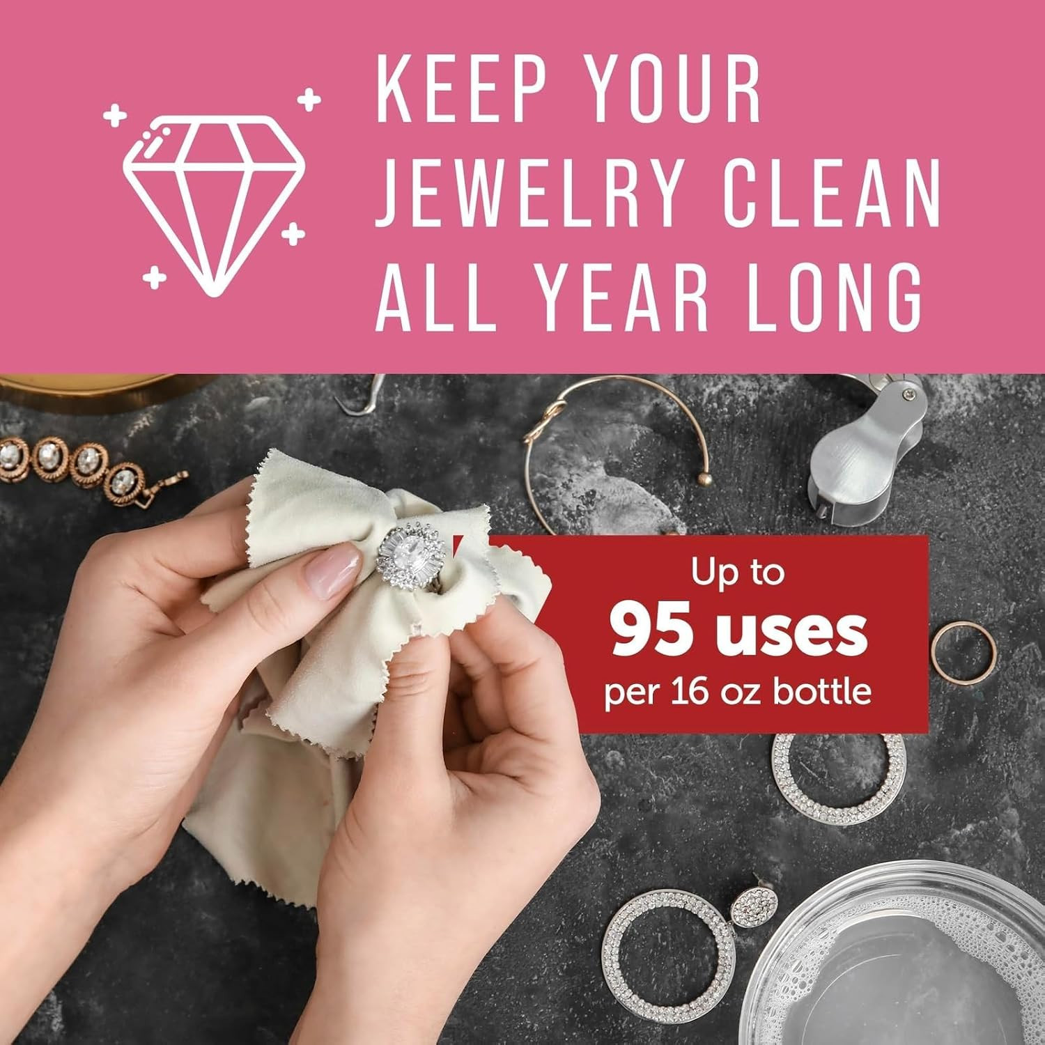 Ultrasonic Jewelry Cleaner Solution – Concentrated Formula & Ultrasonic Cleaning