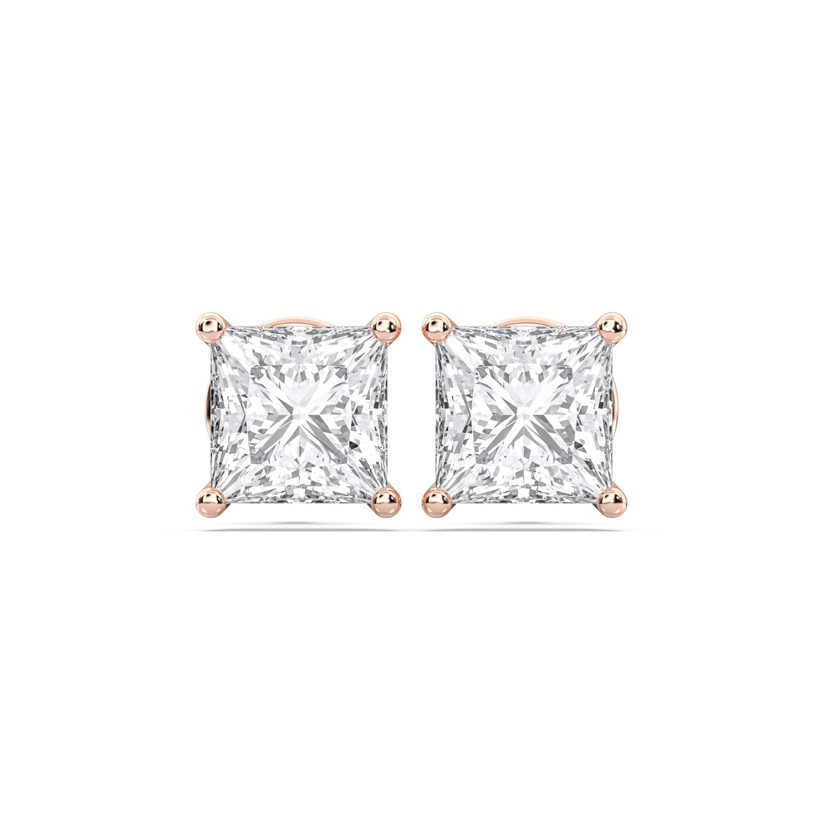 0.50Ct Princess Cut Lab Grown Diamond Stud Earring 10K 14K 18K & 925 Women Gift