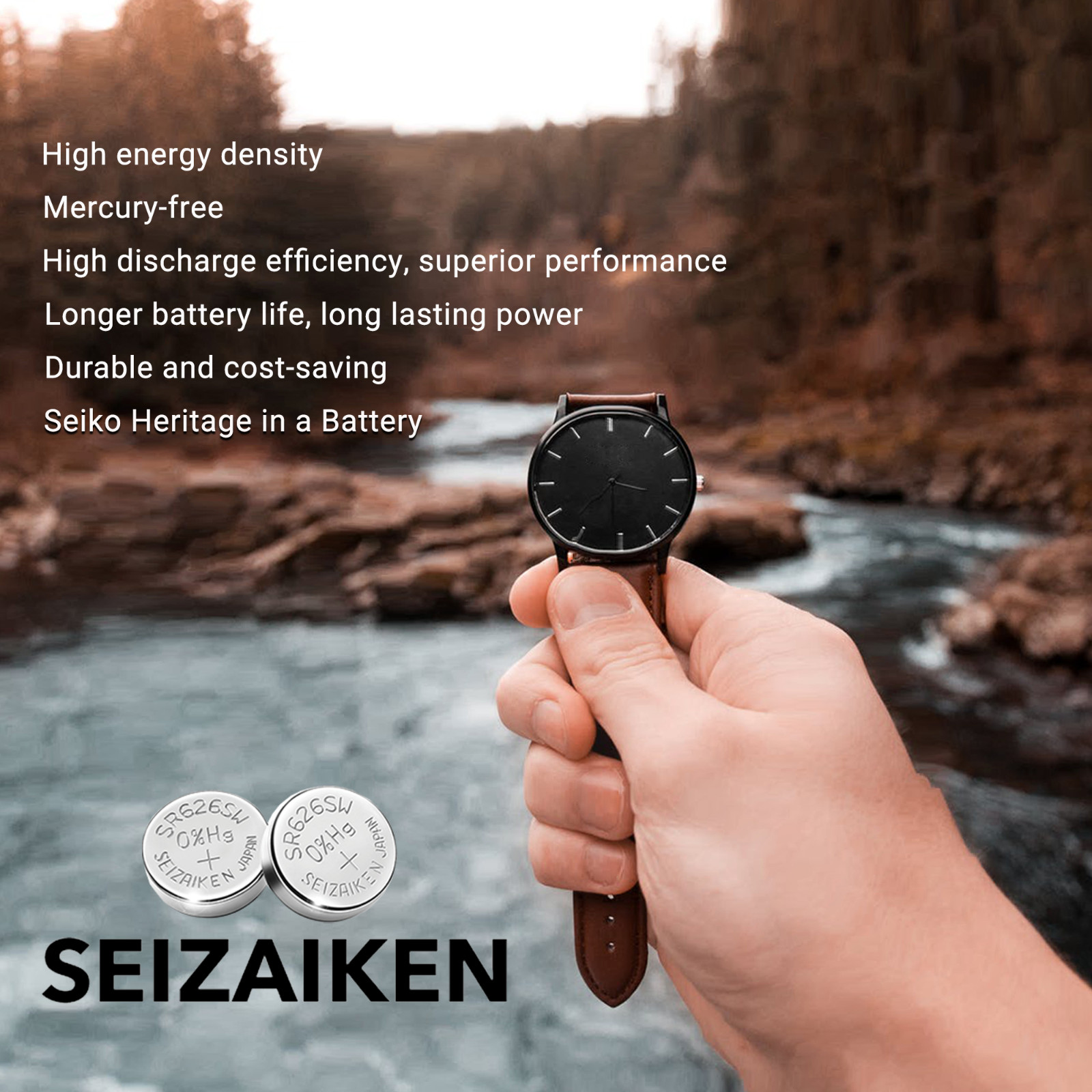Seizaiken 362 SR721SW 1.55V 0%Hg Silver Oxide Watch Battery (10 Batteries)