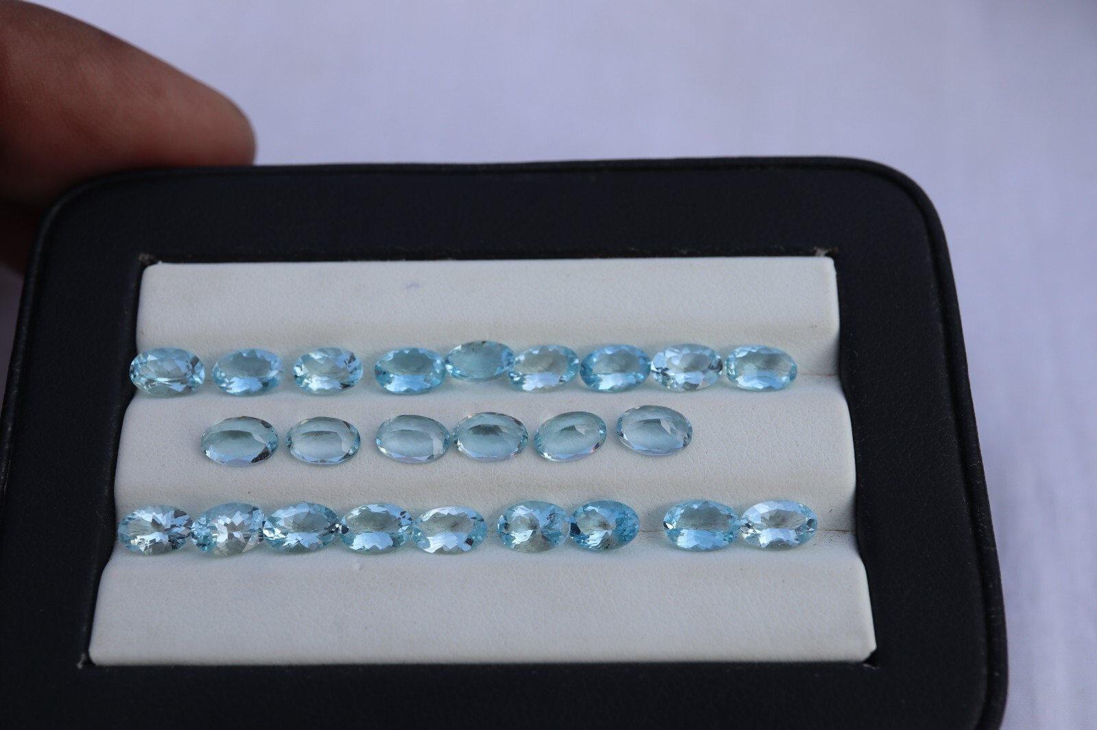 6×4 mm Eye Clean Natural Medium Blue Aquamarine Oval Cut Gemstone Nice Luster