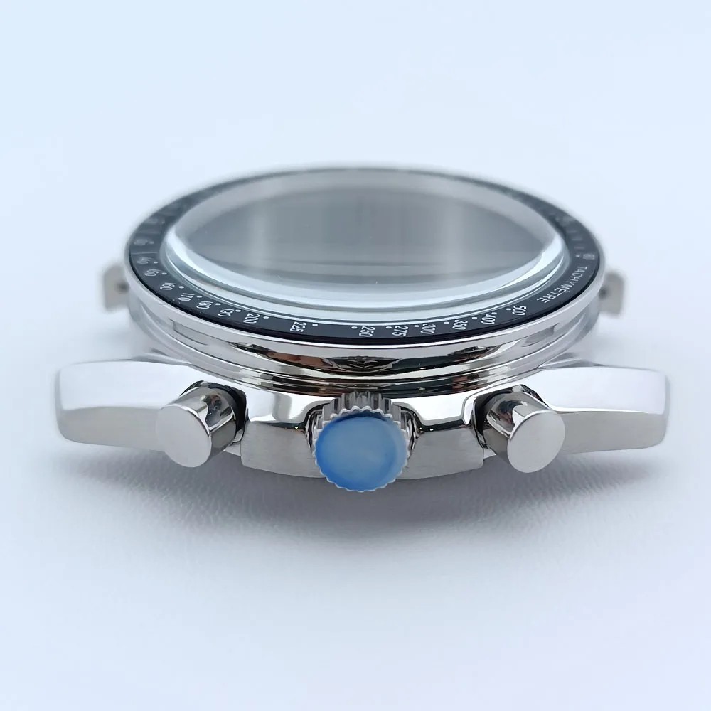 Watch Case 39.7mm Steel Sapphire Glass VK63 Movement 20mm Strap Mens Fit Kit