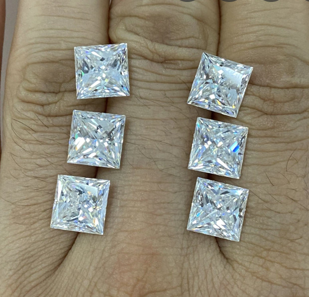 Princess Cut Certified Moissanite Loose Stone VVS D
