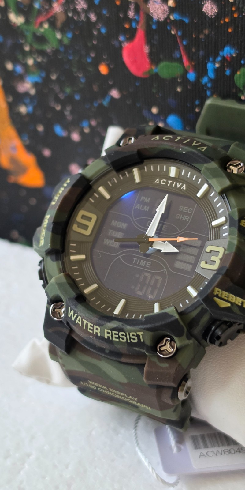 Activa Vulkor X Invicta Analog Digital Men’s Watch – 53mm. Camouflage. Green