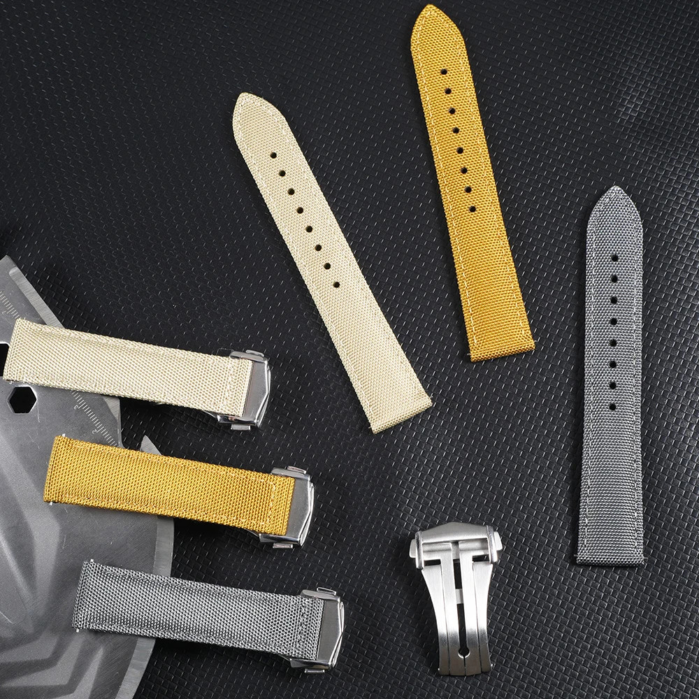 20mm 22mm Sailcloth Watchband Folding Buckle Deployant Quick Release For Omega
