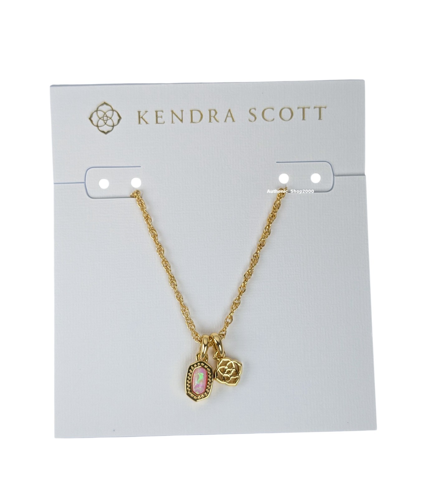 NEW 100% Authentic KENDRA SCOTT Pink Lab GR Opal Mini Elisa Dira Gold Necklace