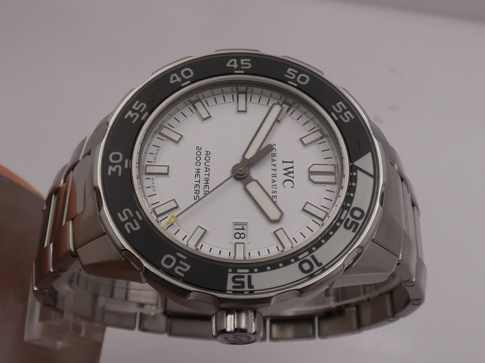 IWC AQUATIMER AUTOMATIC 2000m IW3568 WITH PAPERS YEAR 2019 STEEL BRACELET WATCH