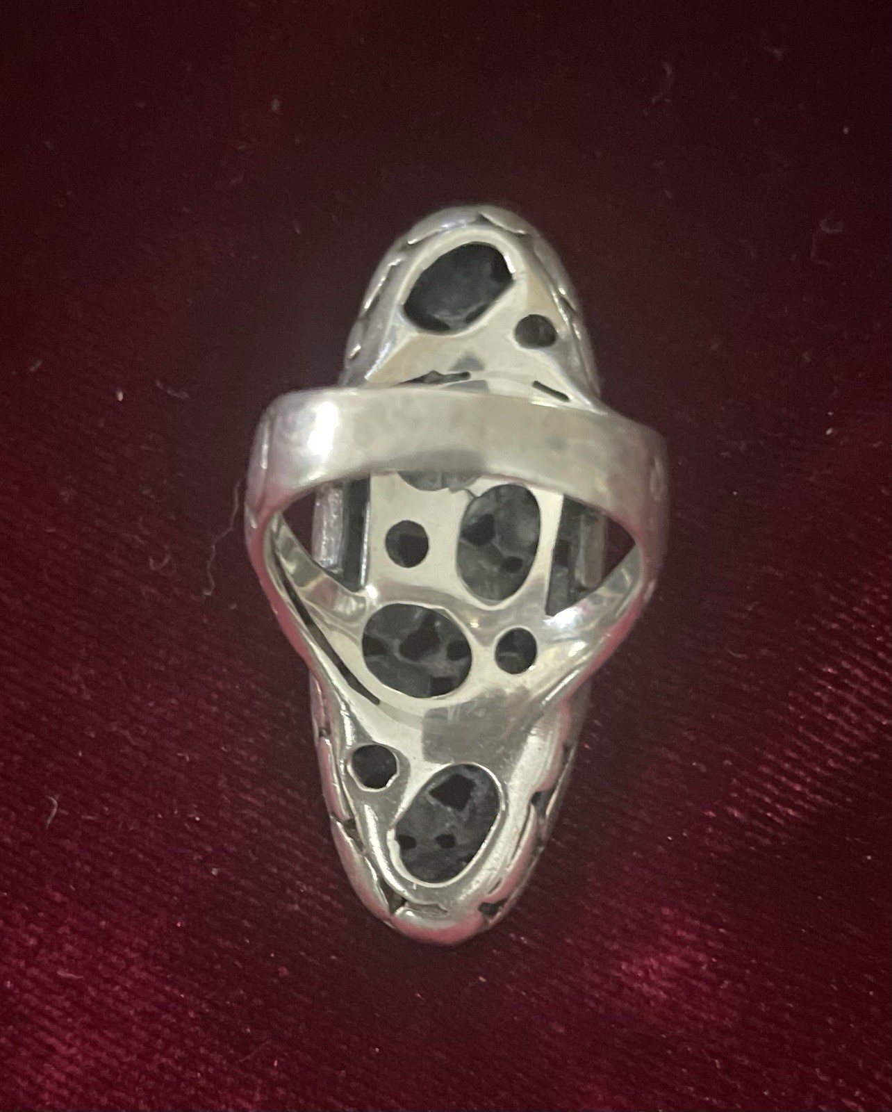 Contour Pebble Ring 925 Sterling Silver Size 6-3/4