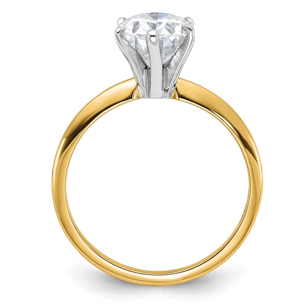 14k Yellow Gold 2ct. Oval Cut Moissanite Solitaire Engagement Ring Size 8