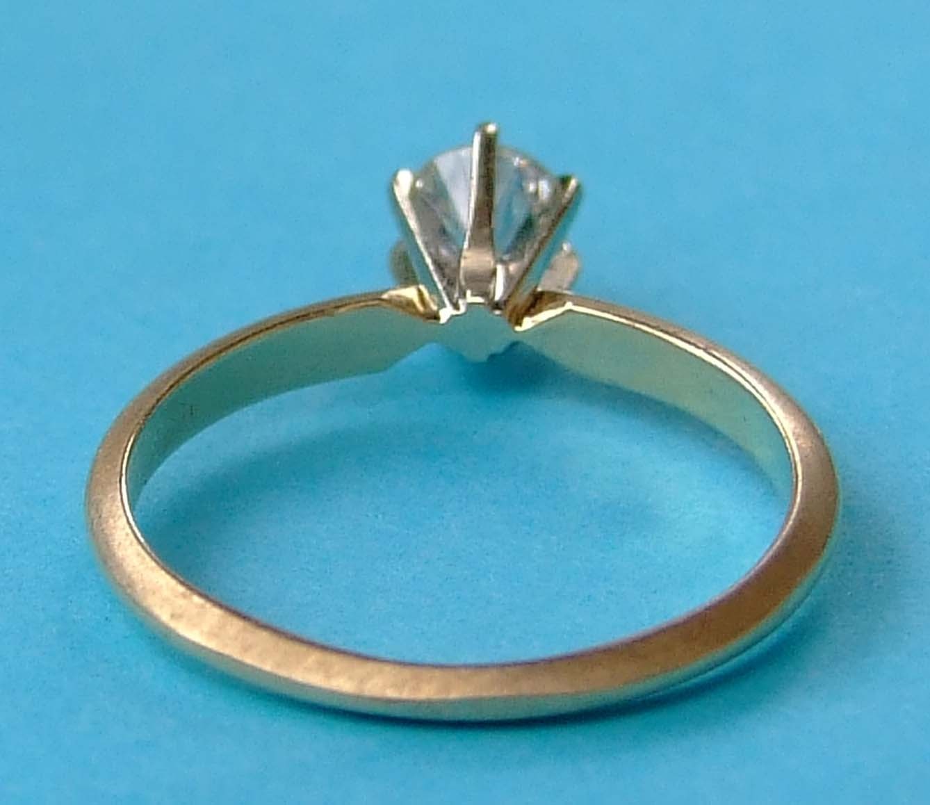 Ladies 1/3 Carat Diamond Solitaire Engagement Ring 14k Yellow Gold – Save $1,200