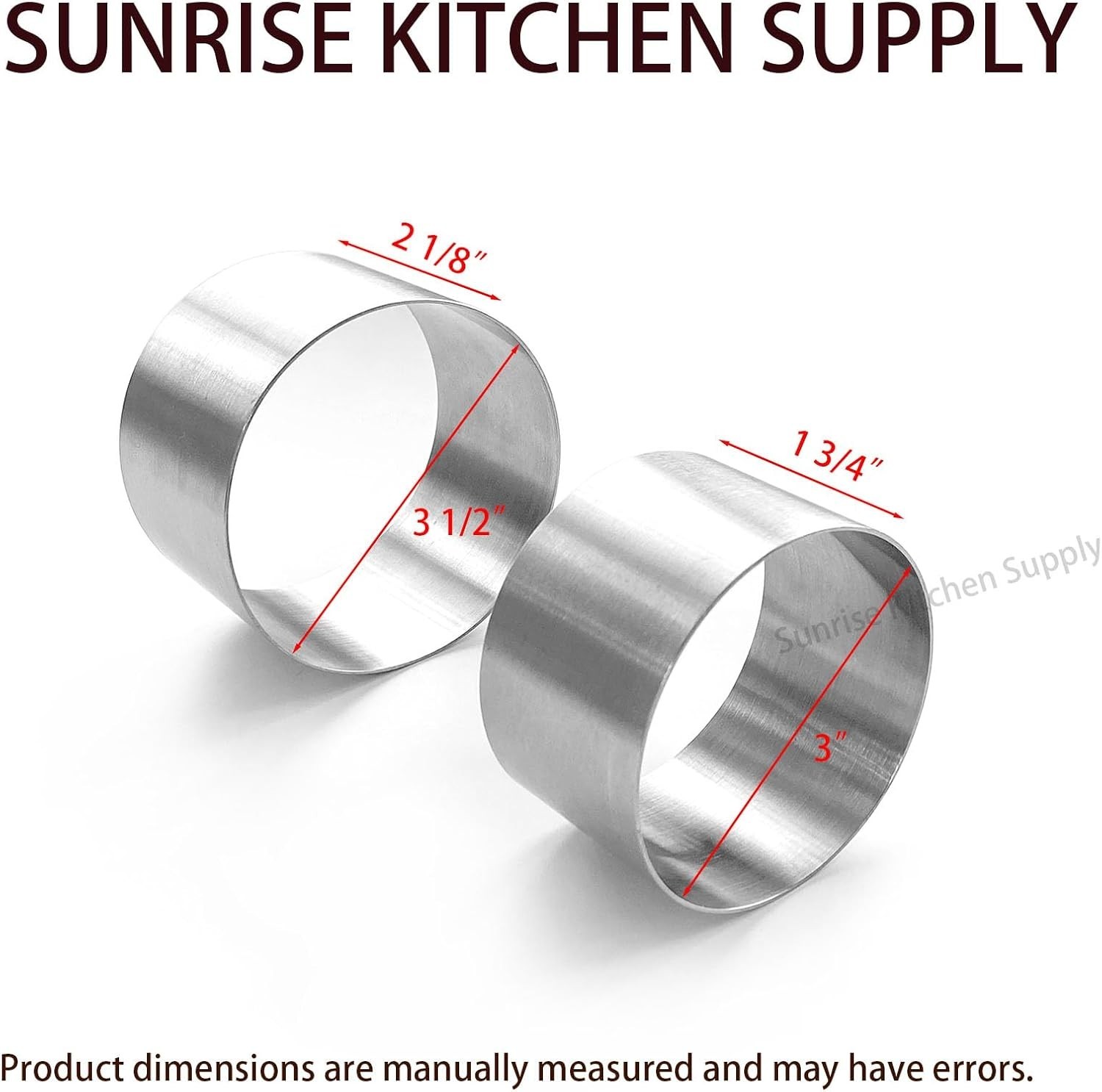 Plating Forms Stainless Steel Ring Mold Set 3.5″ x 2″ & 3″ x 1.75″ 4 Count