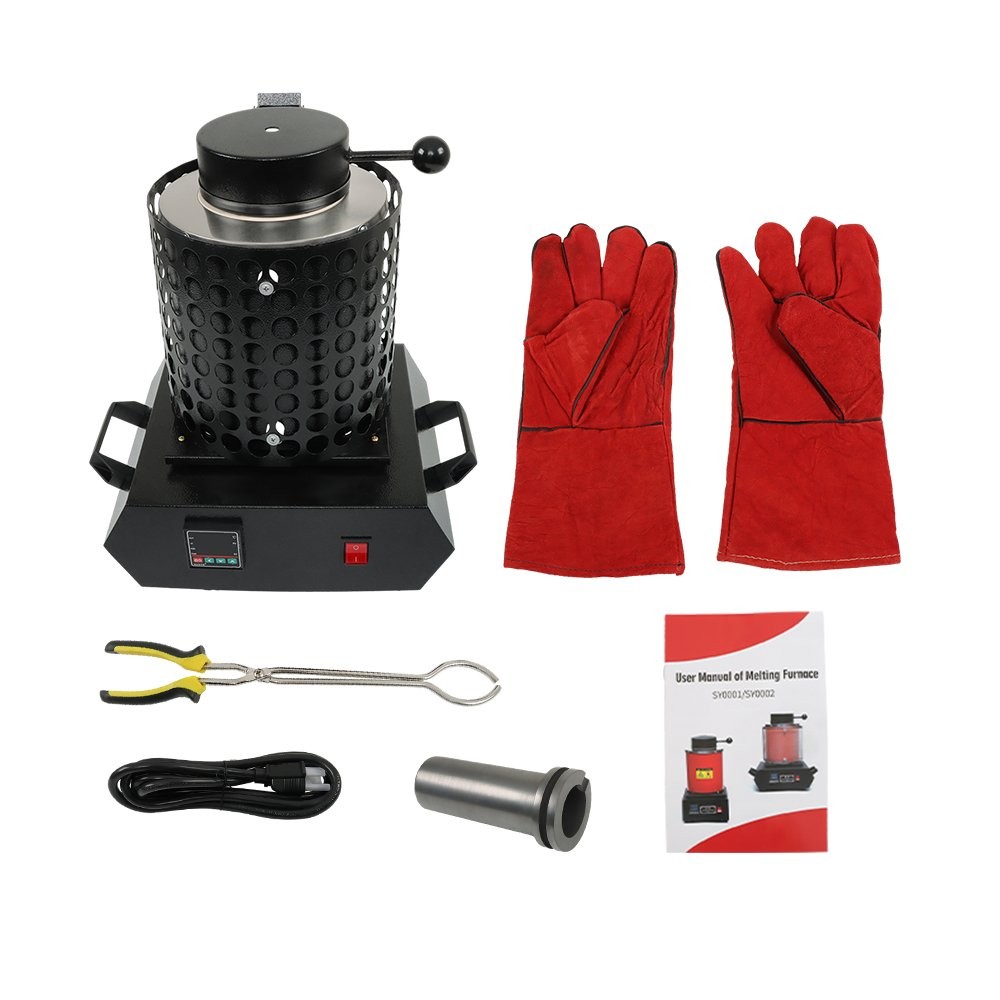 3KG Refining Casting Furnace Electric Metal Melting Furnace Forge Kit+Mesh