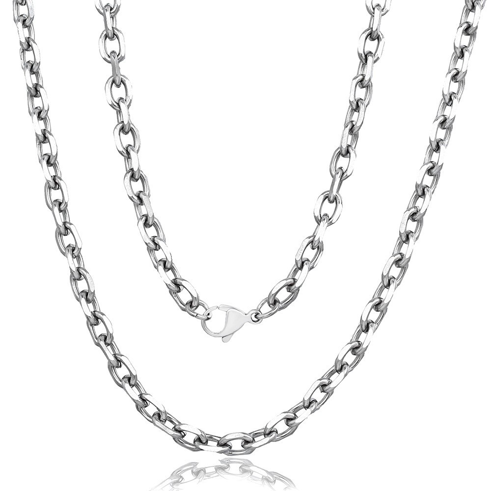 Mens Womens Chain Silver Stainless Steel Anchor Link Necklace 18-24 inches