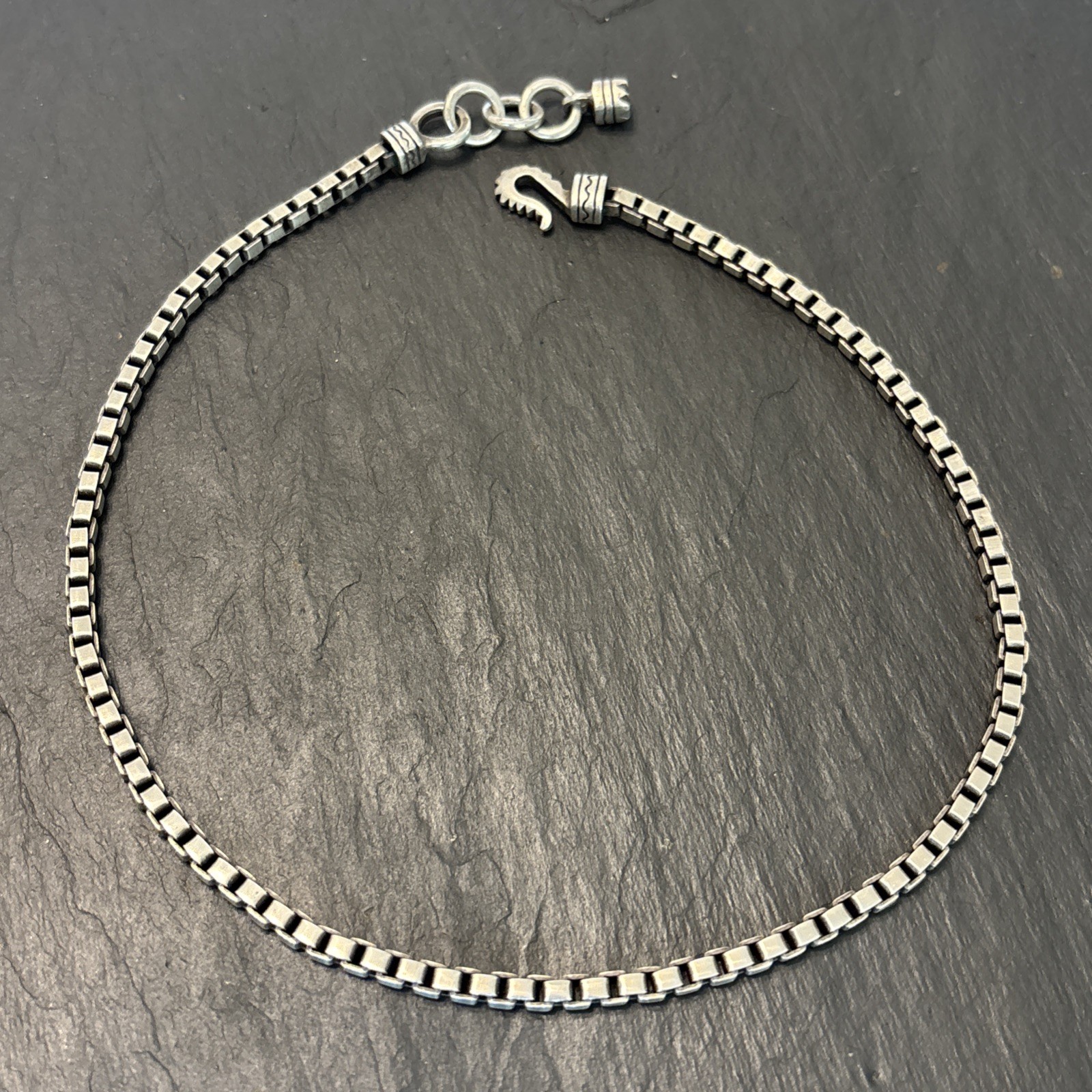 Lisa Jenks Handmade Vintage Heavy Sterling Silver Box Chain Necklace 40g 16” Fa