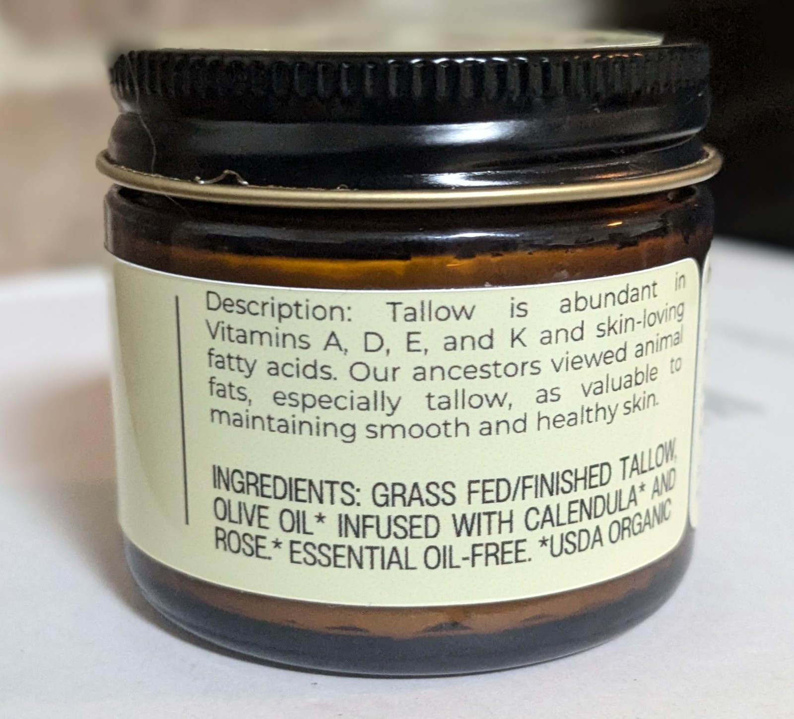 Hearth & Homestead Organic Whipped Tallow Balm – Unscented 1.3oz – Eczema/Rosace
