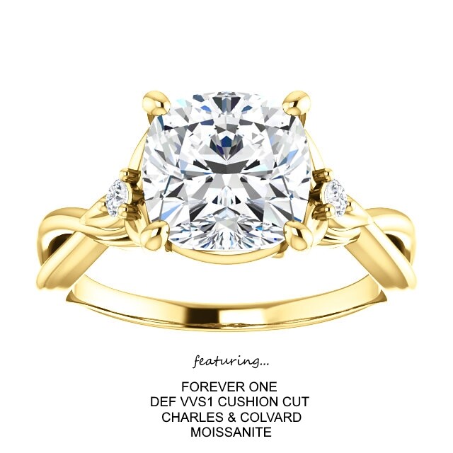 2.06 Carat Forever One DEF Moissanite Ring 14K Gold CHARLES & COLVARD