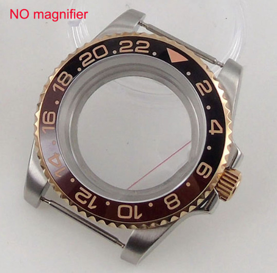 40mm Two Tone Rose Gold 20ATM Diver Watch Case fit NH35 NH34 NH36 ETA2824 PT5000