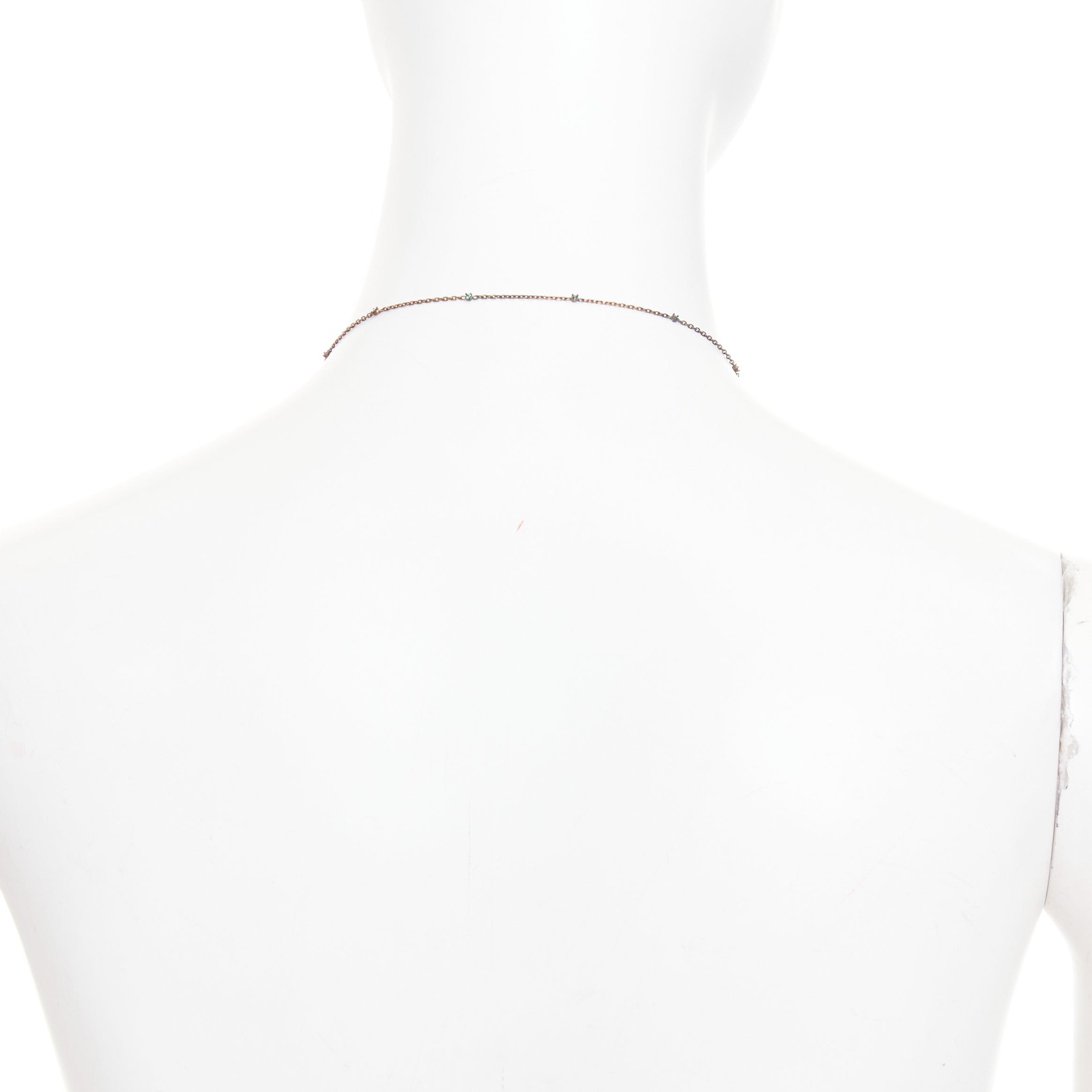 BOTTEGA VENETA Daniel Lee copper tone green crystal station pendant necklace