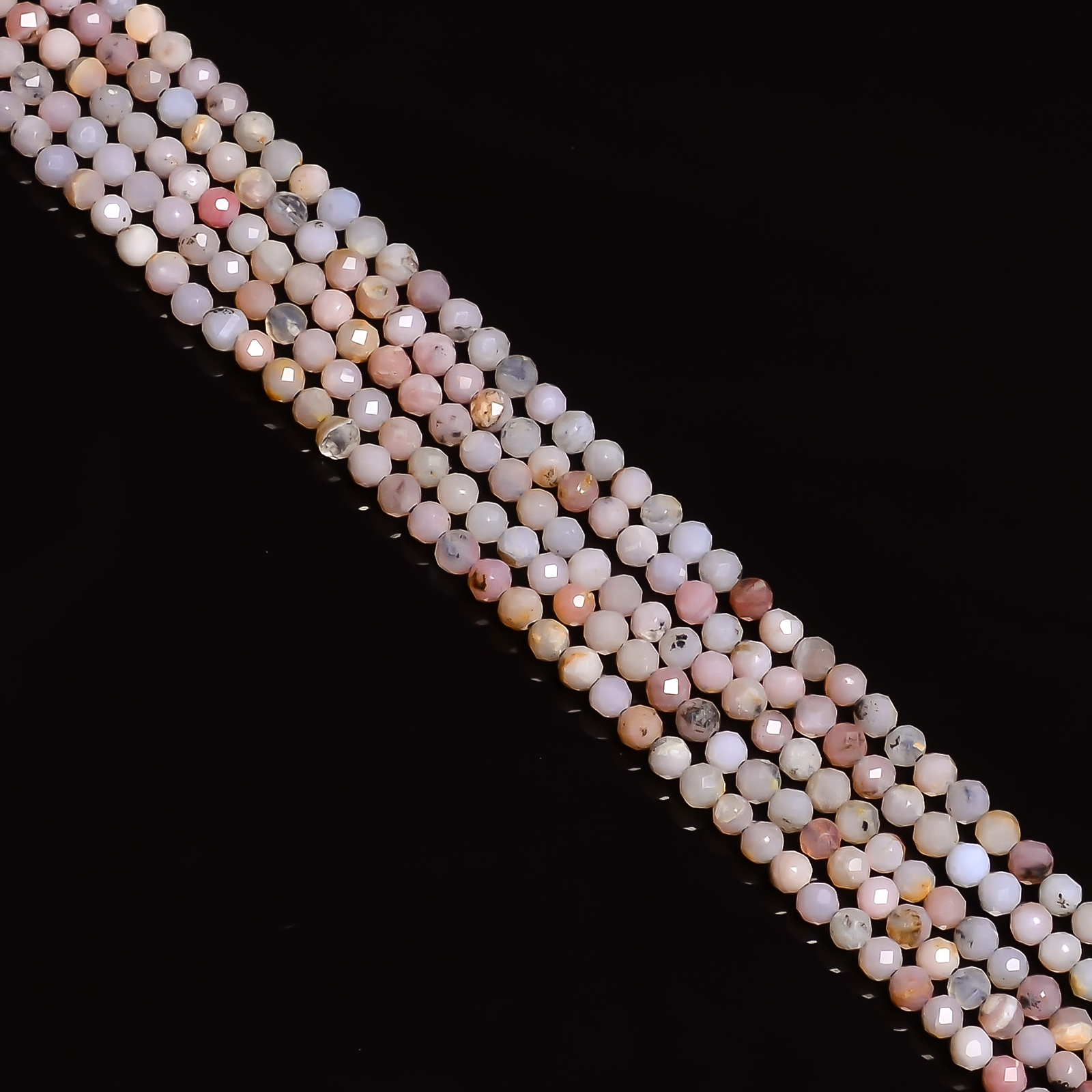 2.5 mm Natural Pink Opal Faceted Round Rondelle Beads Jewelry 33cm Strand EB-70