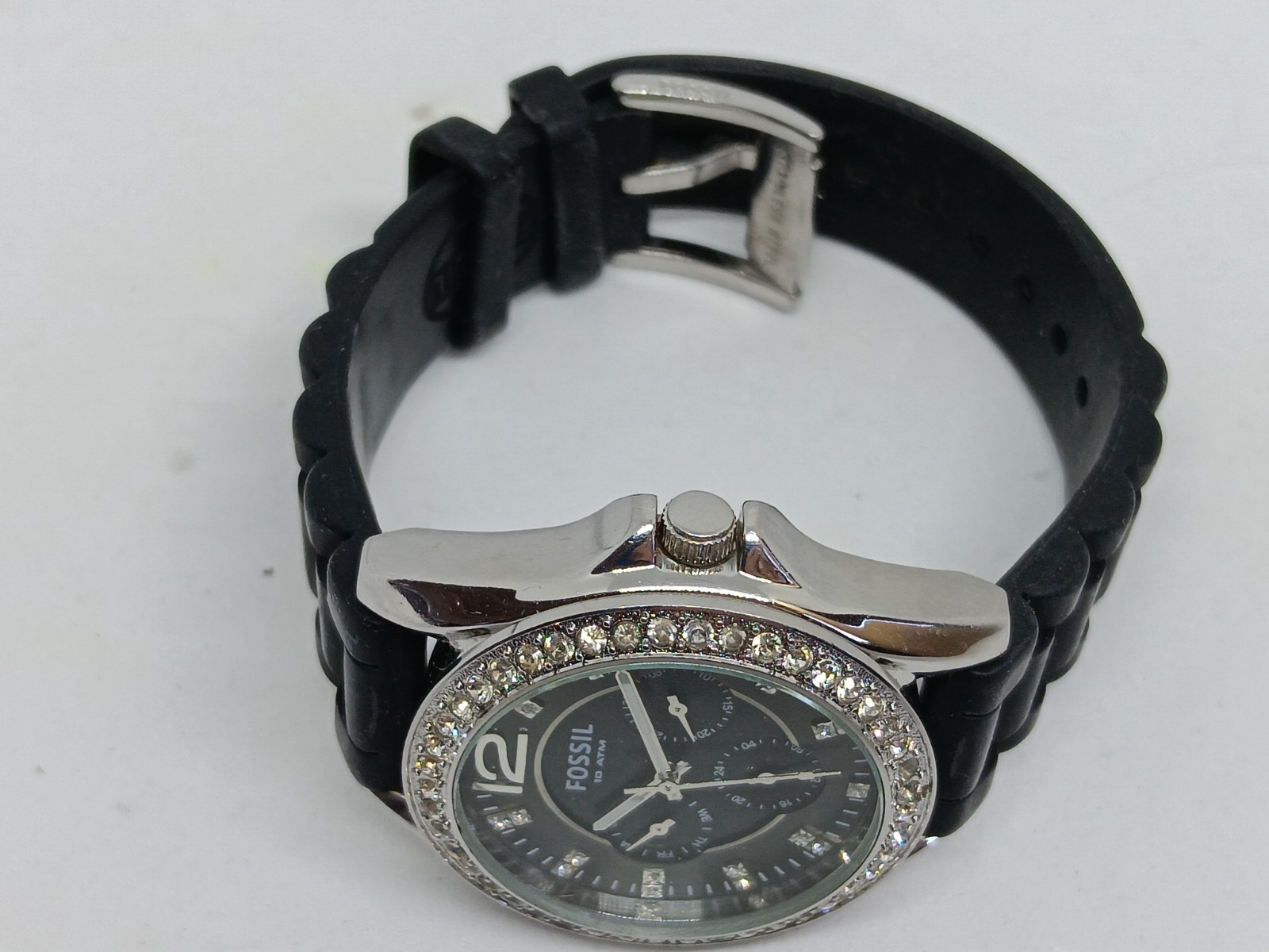 Fossil “Riley” ES2345 Women’s 38mm S/Steel Crystal Accent Multifunction Watch
