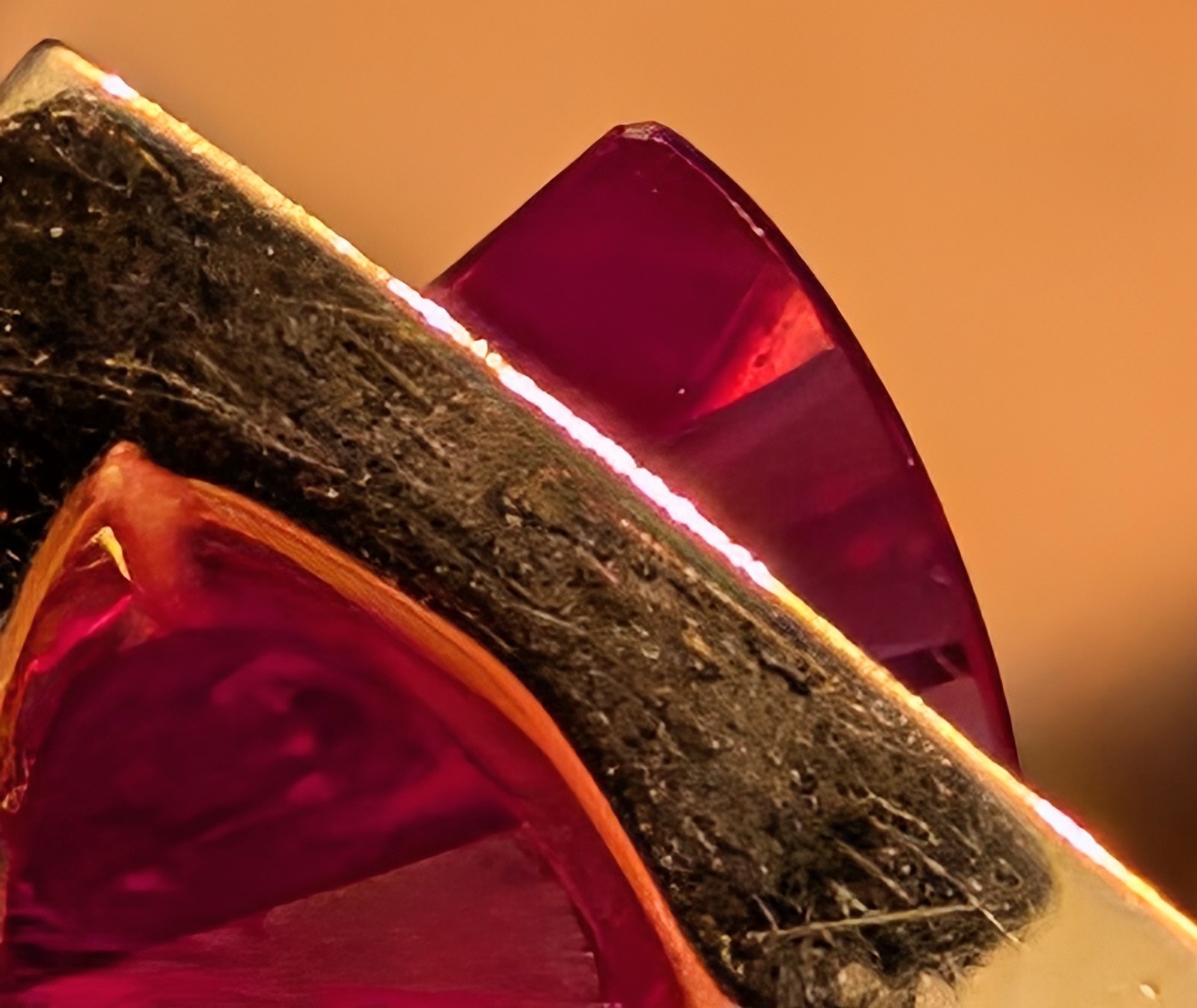 Dark Pink Strellman Lighthouse 14k Gold Ring