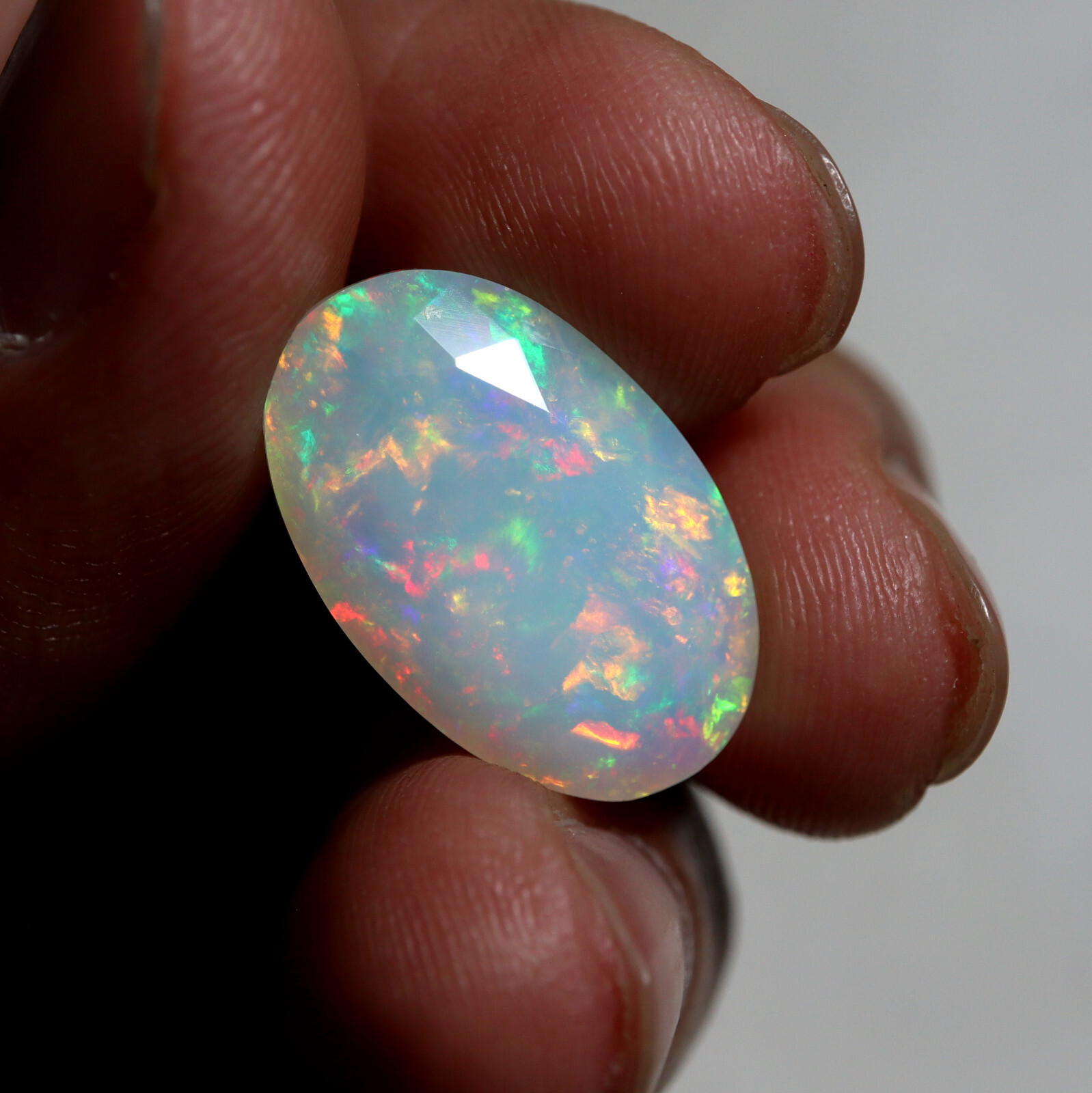 11.3 Cts 21×13.4×10.8 MM Natural Top Grade Multi Fire Ethiopian Opal Oval Cut
