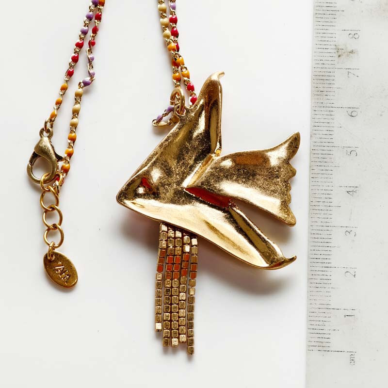 16″ Zara Sea Life Fish Pendant Necklace Gift Retro Women Party Vacation Jewelry