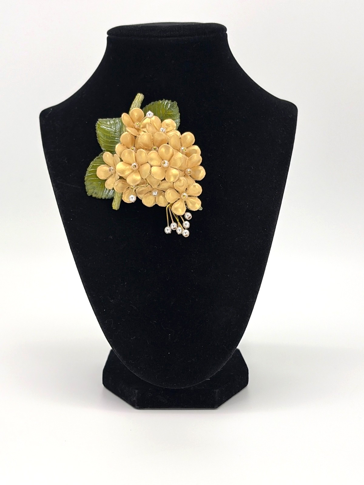 CILIA BIJOUX PARIS Floral Brooch Hand Cut & Molded w/Emaline Resin in France