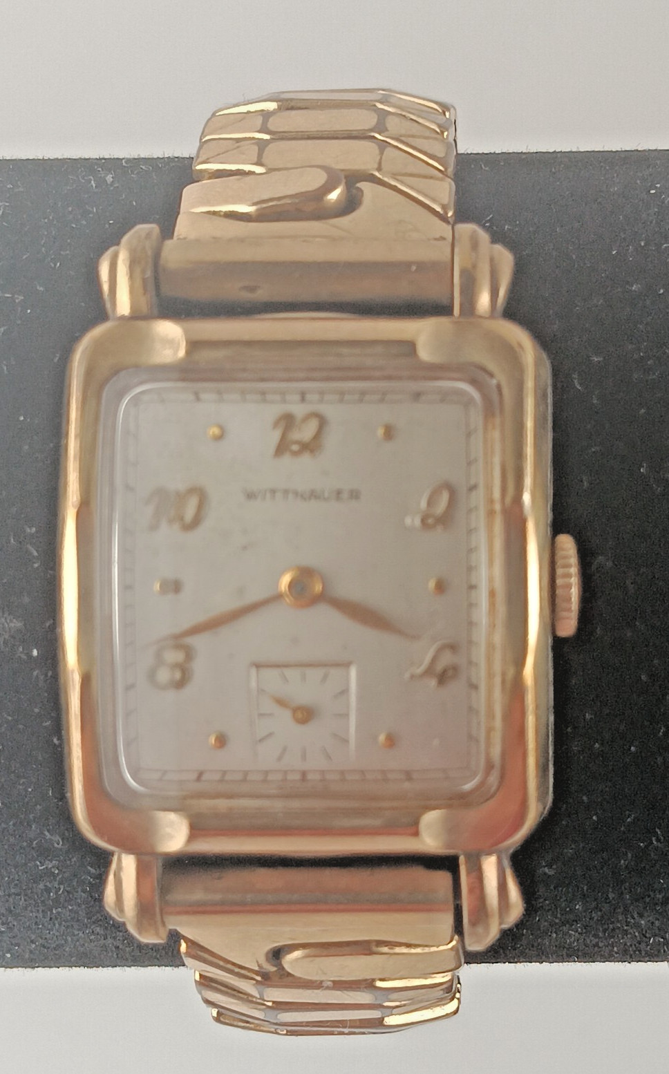 Vintage Wittnauer Manual Wind Tank 10K GF Men’s Dress Watch Airflex Band MCM