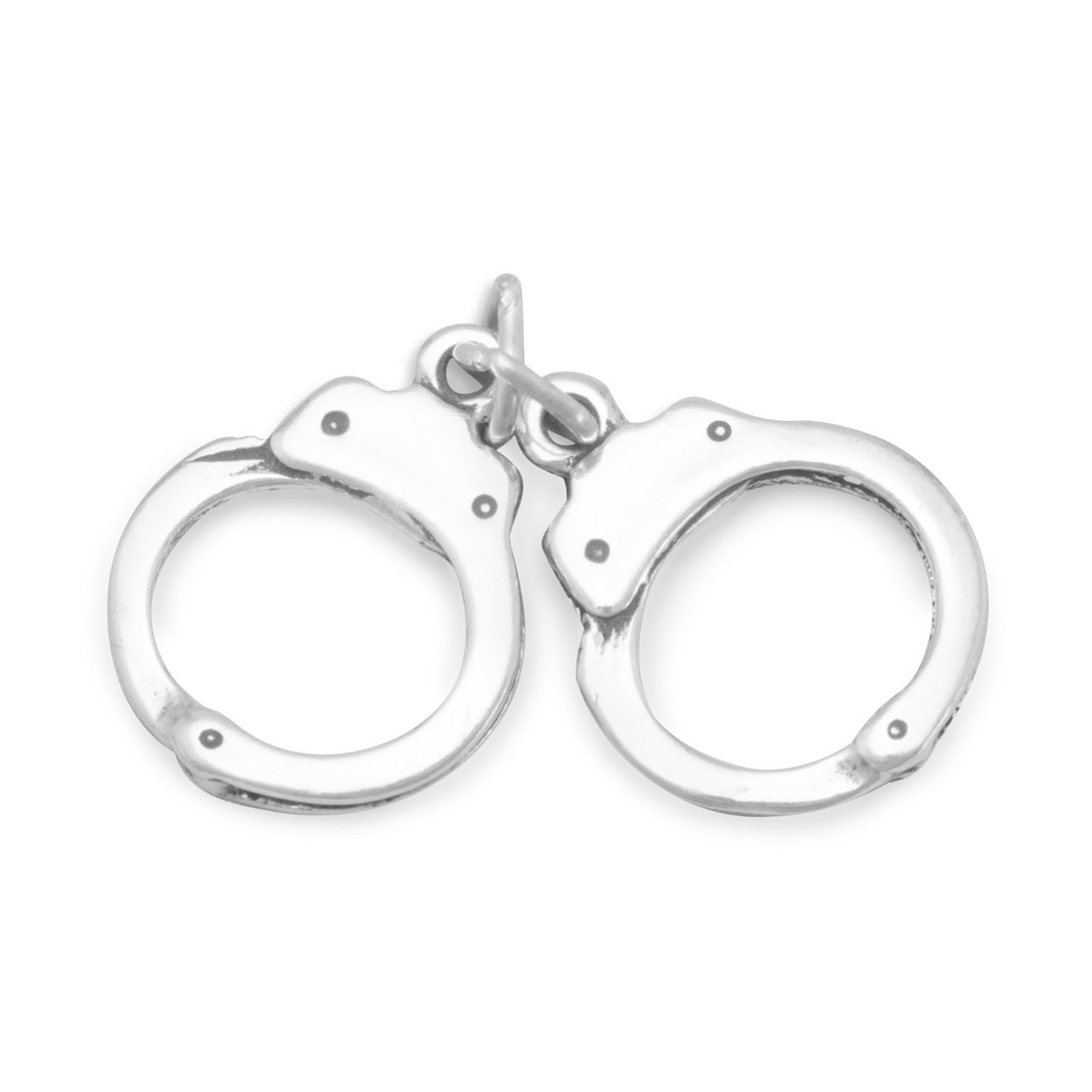 Police Handcuffs 3D 925 Solid Sterling Silver Charm Hand Cuffs MADE IN USA
