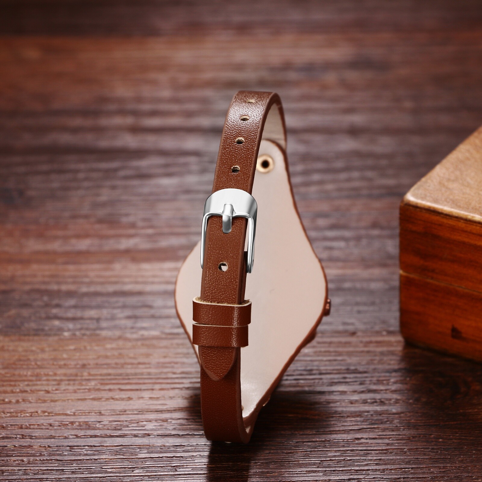 Women Retro Octagon Dial Design Quartz Slim Leather Band Ladies Dress WristWatch