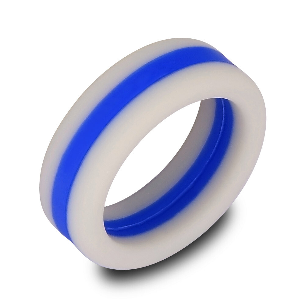 Flexible Silicone Rings Stripe Rubber Wedding Ring Bands for Men Women Size 7-13