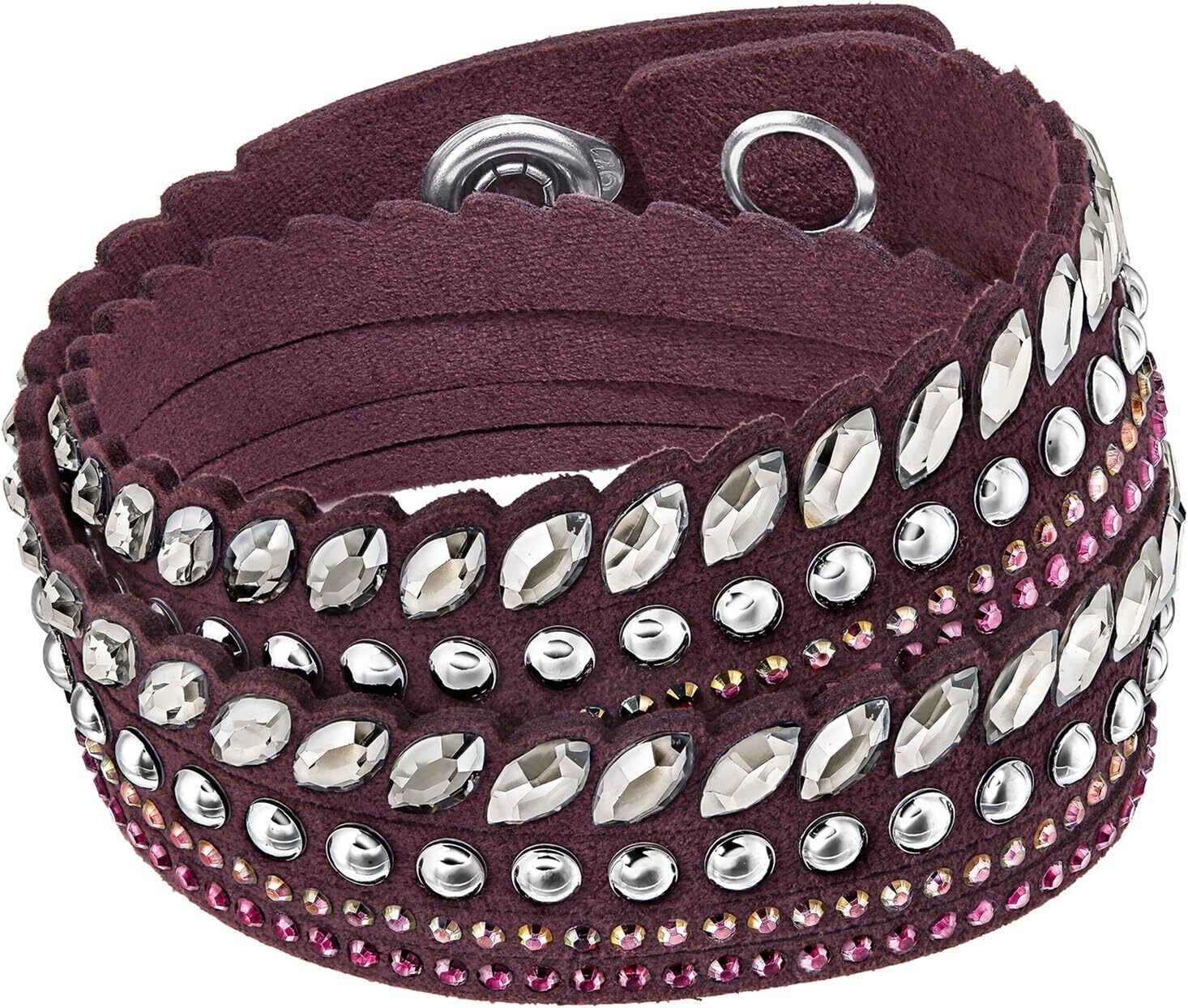 VINTAGE New Swarovski Slake Pulse Alcantara Wrap Bracelet 5100097 5241517