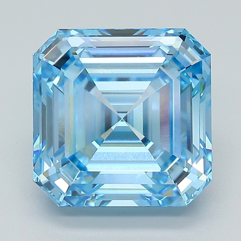 5.09 Cts Fancy Vivid Blue Color VS1 Asscher Cut IGI Certified CVD Diamond