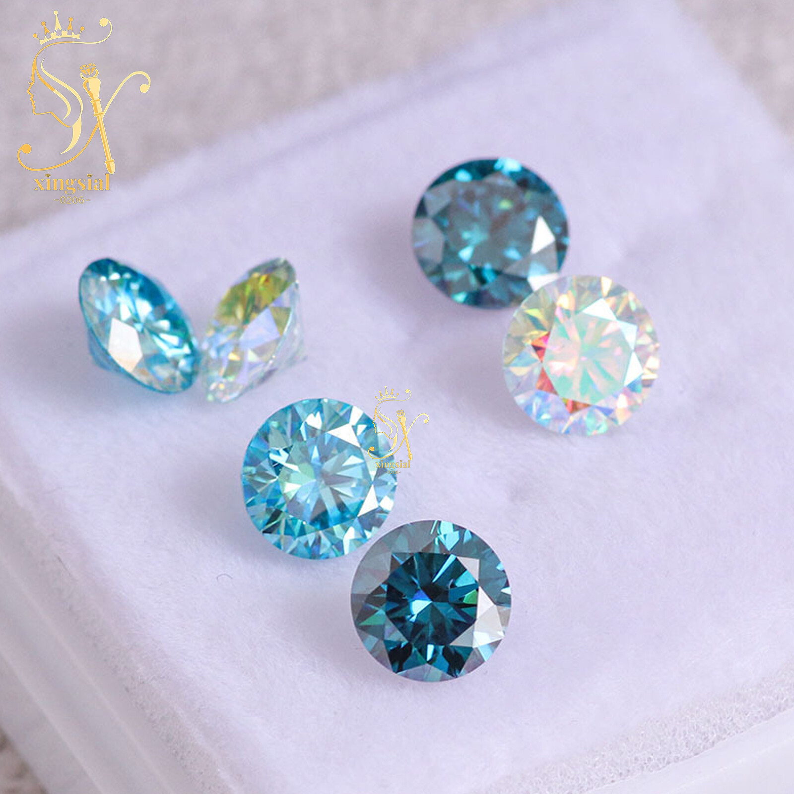 3mm~12mm Lab-Created Moissanite Stone Round Loose Diamond Test Passed Gemstones