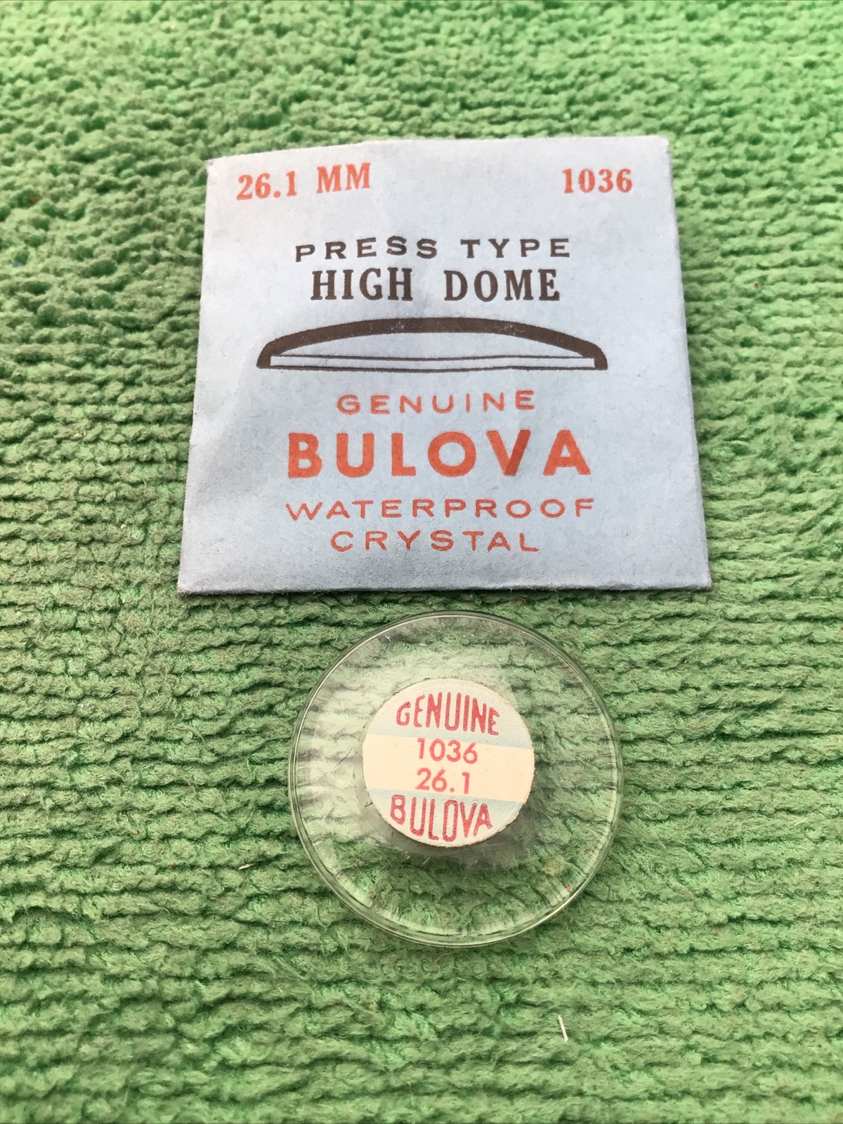 Genuine Bulova Accutron Part # 1036, 26.1 mm Watch Crystal