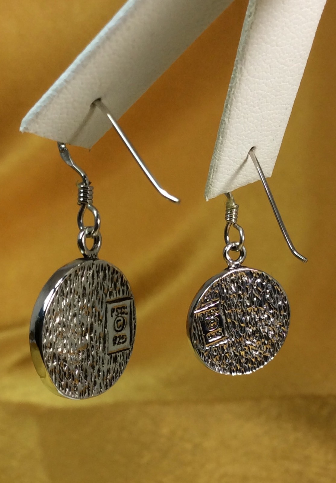 Peter Stone 925 Sterling Silver Moon Dangling Earrings Signed PSCL Fine Jewelry
