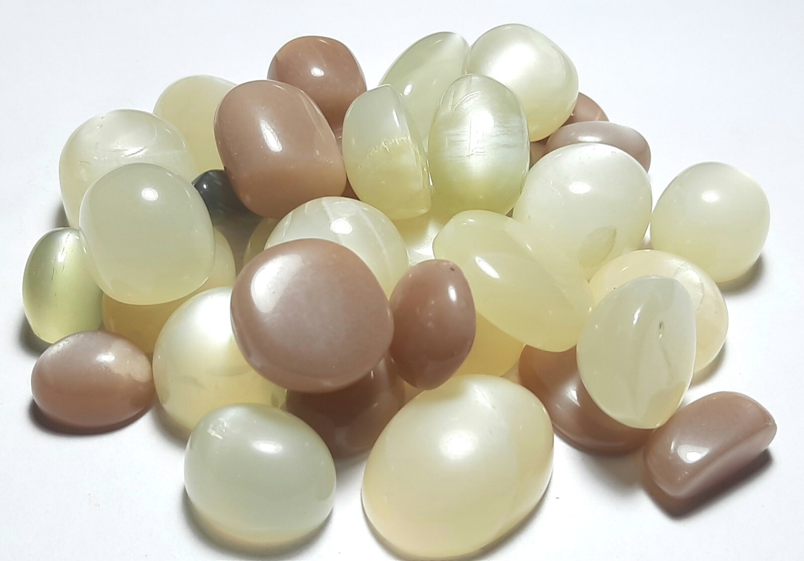 White Grey Peach Chocolate Moonstone Mix 500 Carat Lot Cabochon Free Shipping