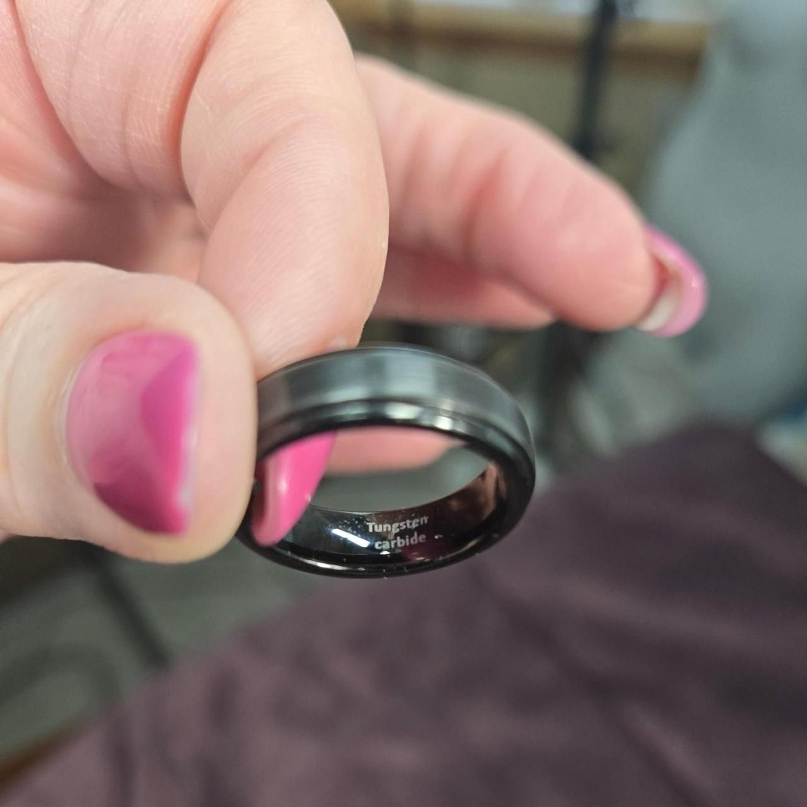 SPOSO Black and Gunmetal Gray Unisex ring