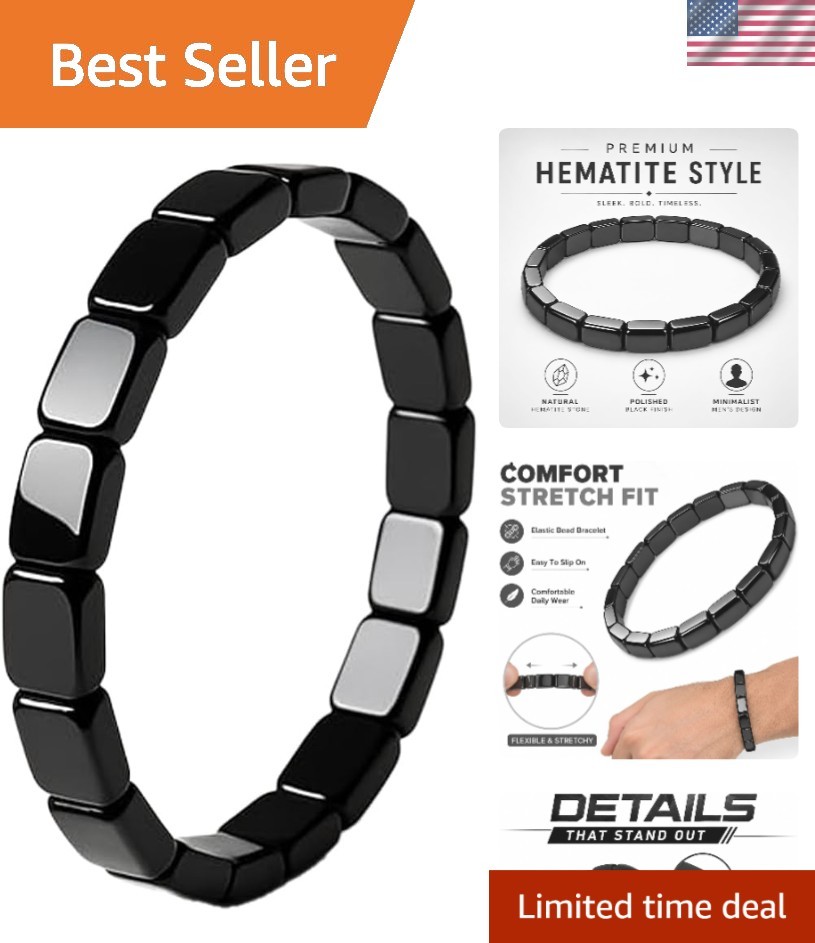 Elegant Black Hematite Wristband – Boost Confidence & Calm Decision-Making