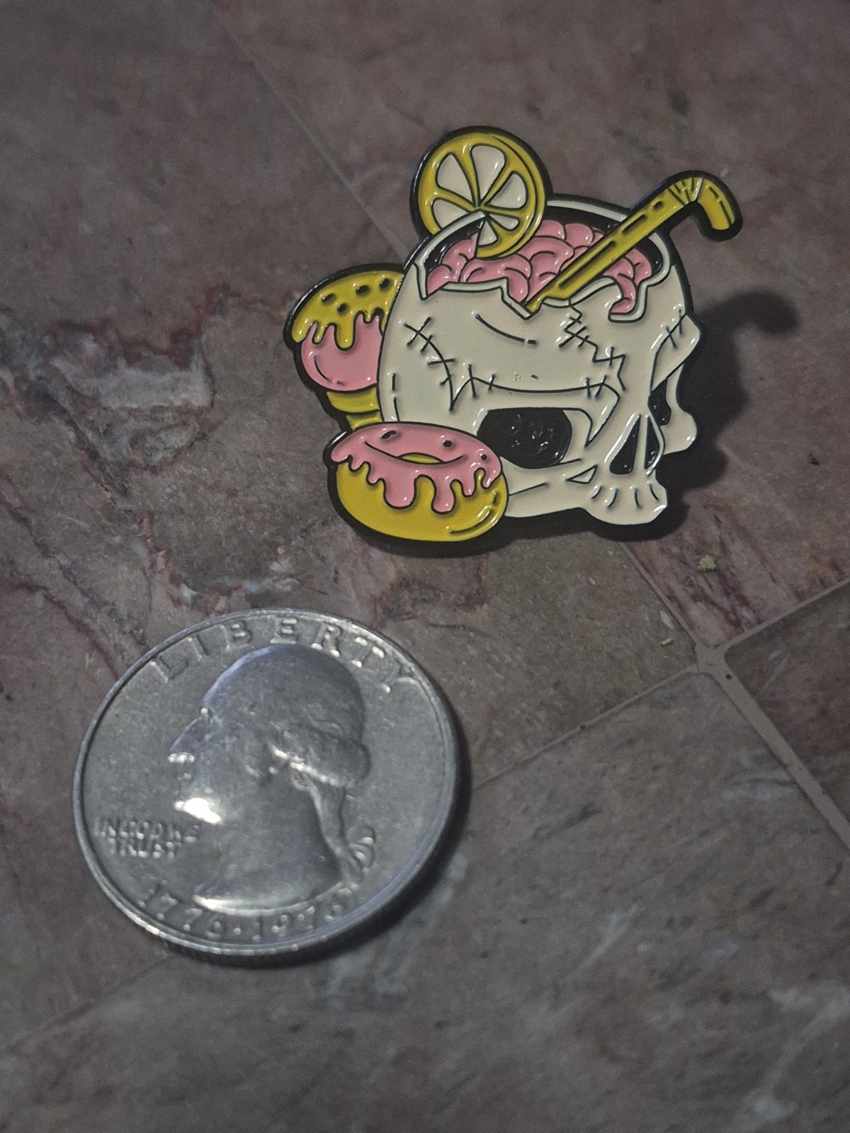 Trippy ☠️ Skull 💀🥀 Punk Emo Goth Witch Enamel Pin Hot Topic Spencer’s