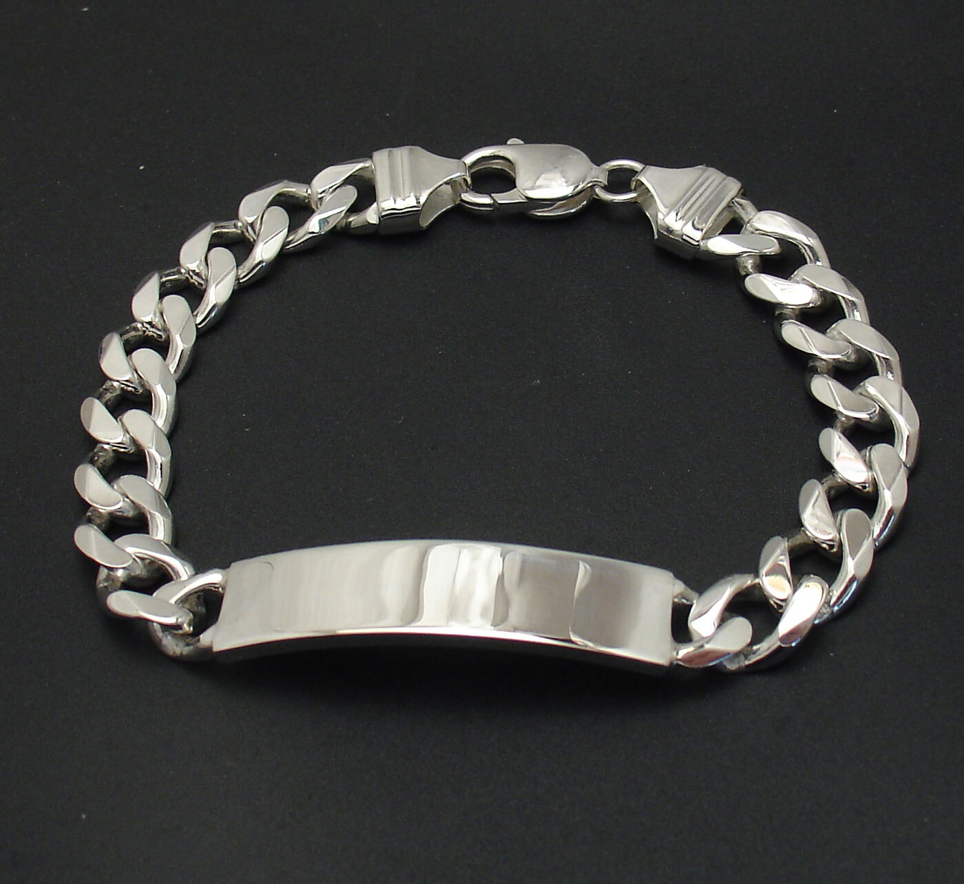 8″ 9″ Engravable Miami Cuban Curb ID Bracelet Real SOLID 925 Sterling Silver
