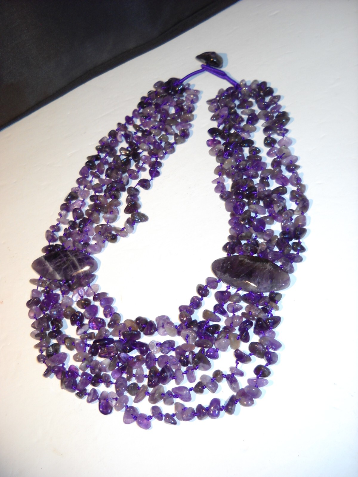 Mine Finds by Jay King Multi-Strand Amethyst Chip Necklace Precious Stone #251