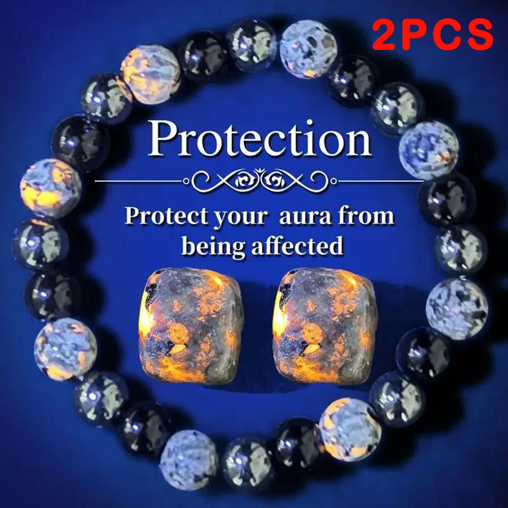 2PCS Premium Handcrafted Casual Yoga Blue Agate Stone Bracelet for Everyday Wear