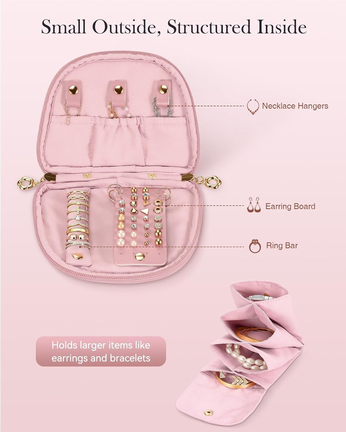 Travel Jewelry Case Small Velvet Jewelry Bag Anti-Scratch Portable Organizer