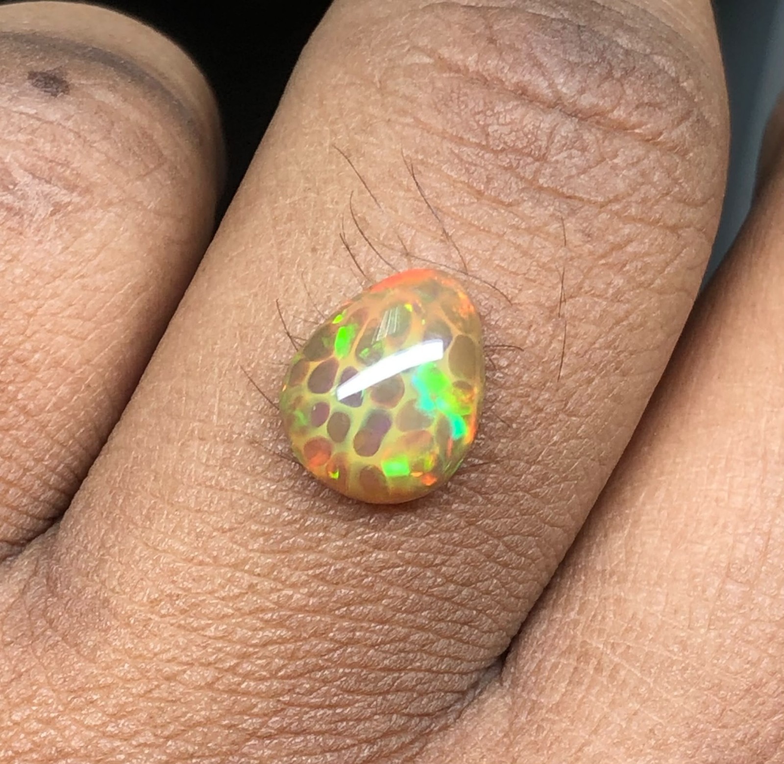 Rare Shewa Honeycomb Pattern Opal 3.47 ct loose gemstones 002