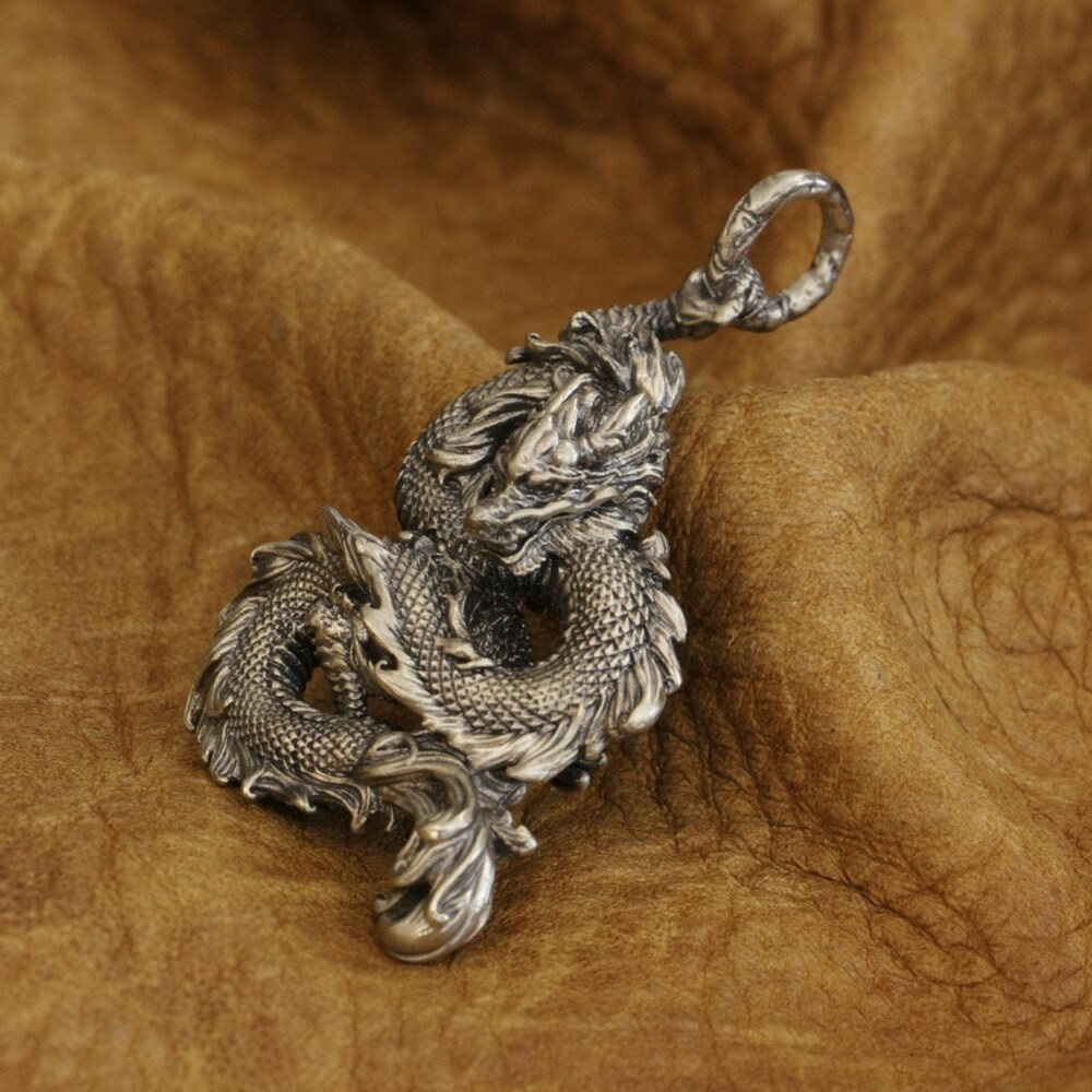 Cupronickel Chinese Dragon Pendant Biker Punk Animal Jewelry CP217D GC