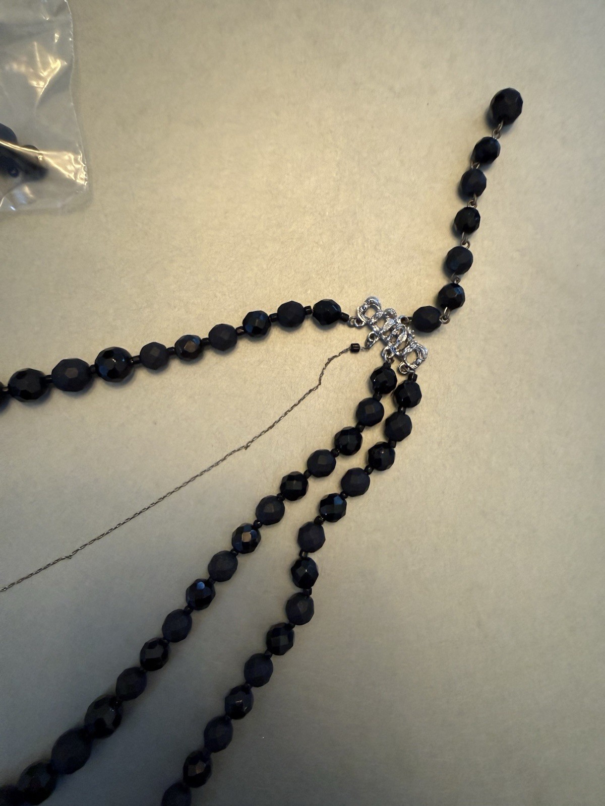BROKEN HOBE Four Strand Choker Jet Black faceted beads, shipping only